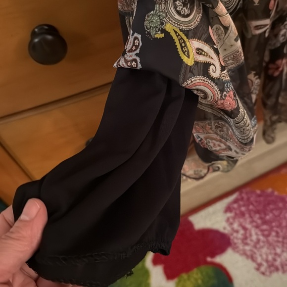 NWT flowy wide legged pants, sheer overlay with black lining - Picture 5 of 5